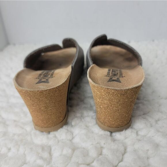 Mephisto Lisane Women’s Wedge Sandals EU 37 US 7 Gray Cork Comfort Shoes